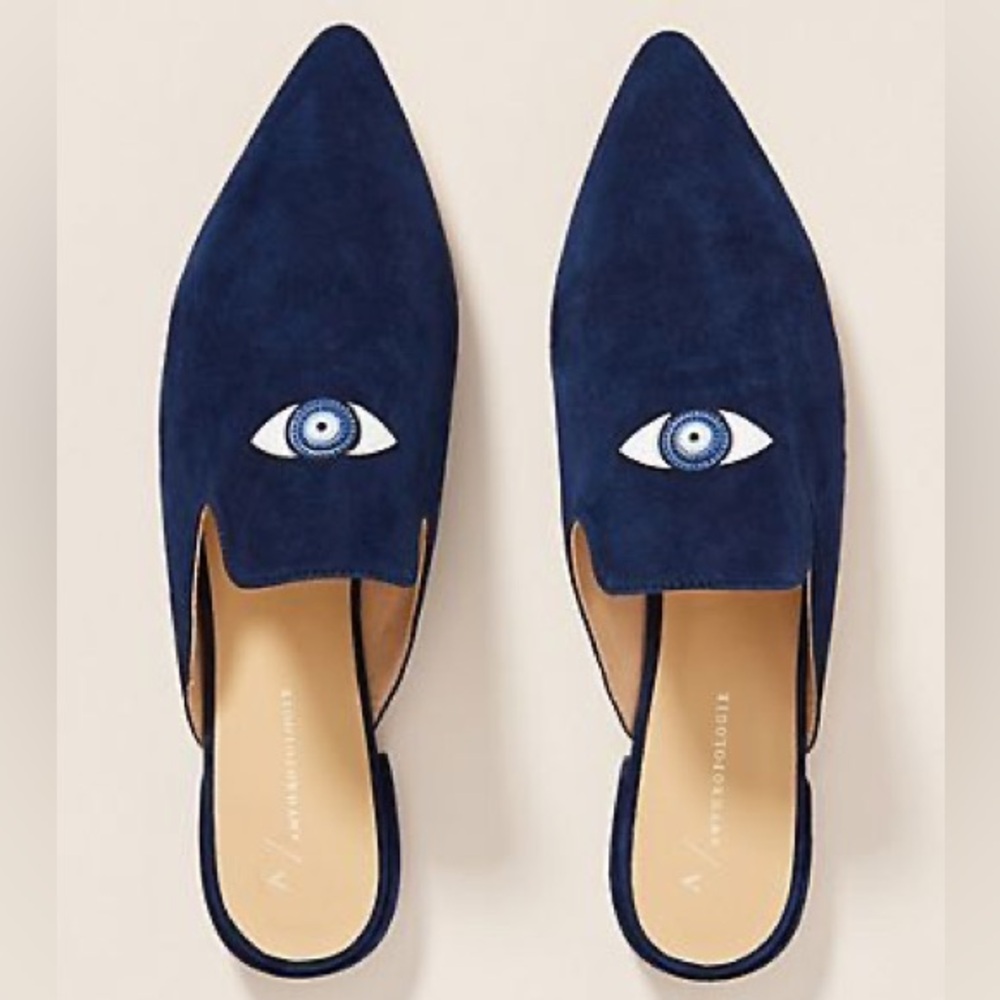 Anthropologie Spirit Eye Mules - 40/7-7.5